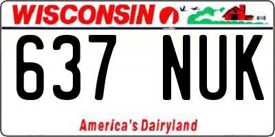 WI license plate 637NUK