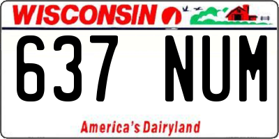 WI license plate 637NUM