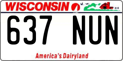 WI license plate 637NUN