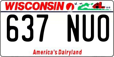 WI license plate 637NUO