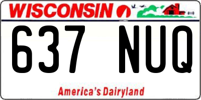 WI license plate 637NUQ