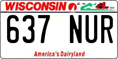 WI license plate 637NUR