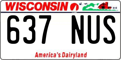 WI license plate 637NUS