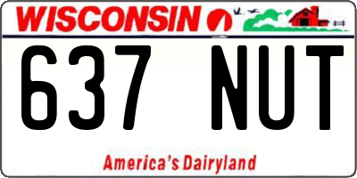 WI license plate 637NUT