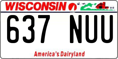 WI license plate 637NUU