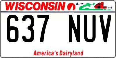 WI license plate 637NUV