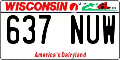 WI license plate 637NUW