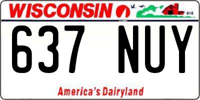 WI license plate 637NUY