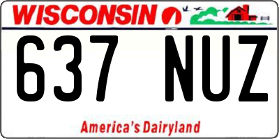 WI license plate 637NUZ