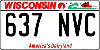WI license plate 637NVC