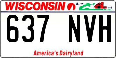 WI license plate 637NVH