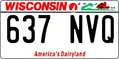 WI license plate 637NVQ