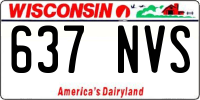 WI license plate 637NVS