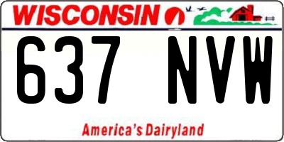 WI license plate 637NVW