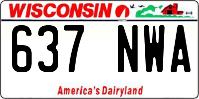 WI license plate 637NWA