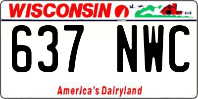 WI license plate 637NWC
