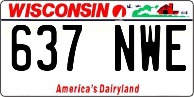 WI license plate 637NWE