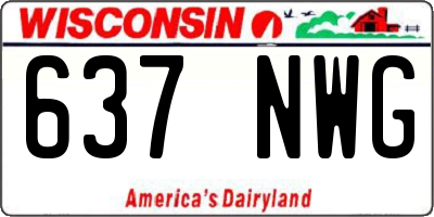 WI license plate 637NWG