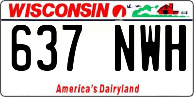 WI license plate 637NWH