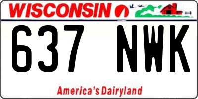 WI license plate 637NWK