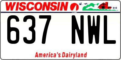 WI license plate 637NWL