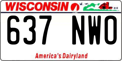 WI license plate 637NWO