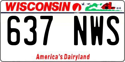 WI license plate 637NWS