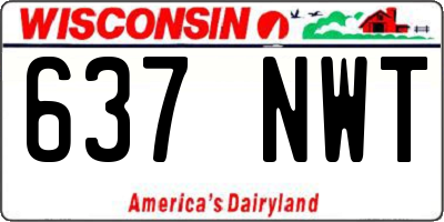 WI license plate 637NWT