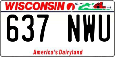 WI license plate 637NWU