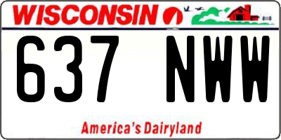 WI license plate 637NWW