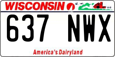 WI license plate 637NWX