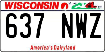 WI license plate 637NWZ