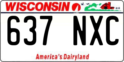WI license plate 637NXC