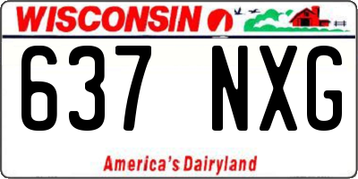 WI license plate 637NXG