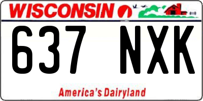 WI license plate 637NXK