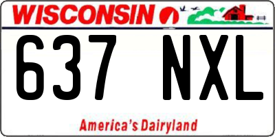 WI license plate 637NXL