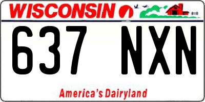 WI license plate 637NXN