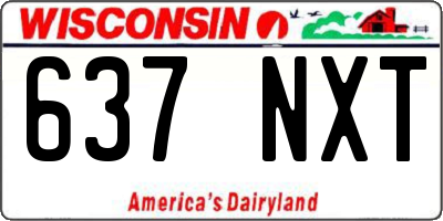 WI license plate 637NXT