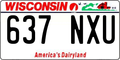 WI license plate 637NXU