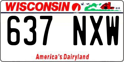 WI license plate 637NXW