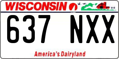 WI license plate 637NXX