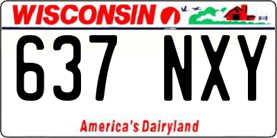 WI license plate 637NXY