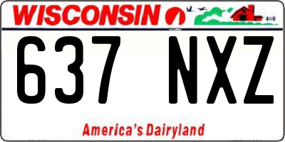 WI license plate 637NXZ
