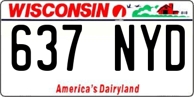 WI license plate 637NYD
