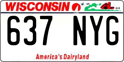 WI license plate 637NYG
