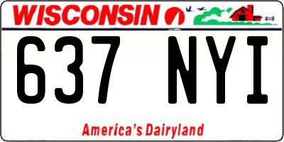 WI license plate 637NYI