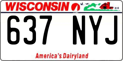 WI license plate 637NYJ