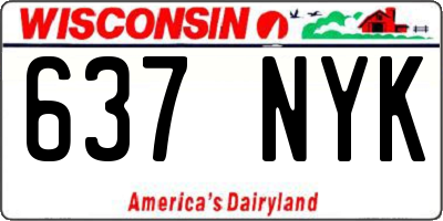 WI license plate 637NYK