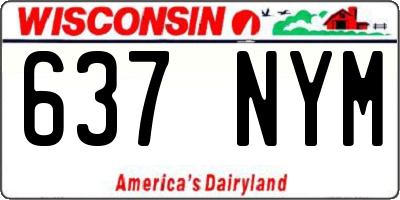 WI license plate 637NYM