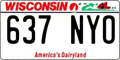 WI license plate 637NYO
